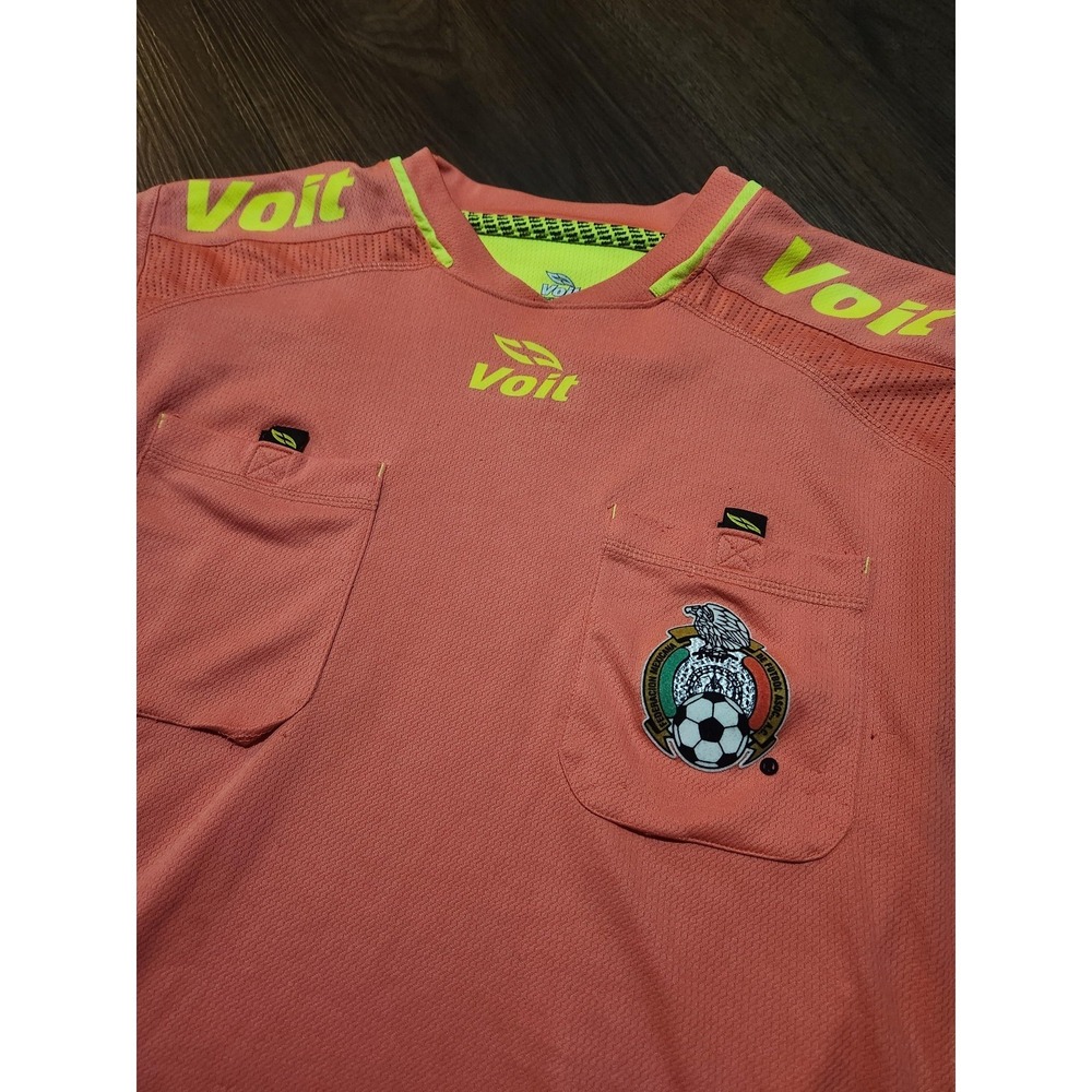 Mexico Soccer Jersey Mens Large Orange Voit Referee Shirt Football Futbol Mexico - Picture 2 of 7